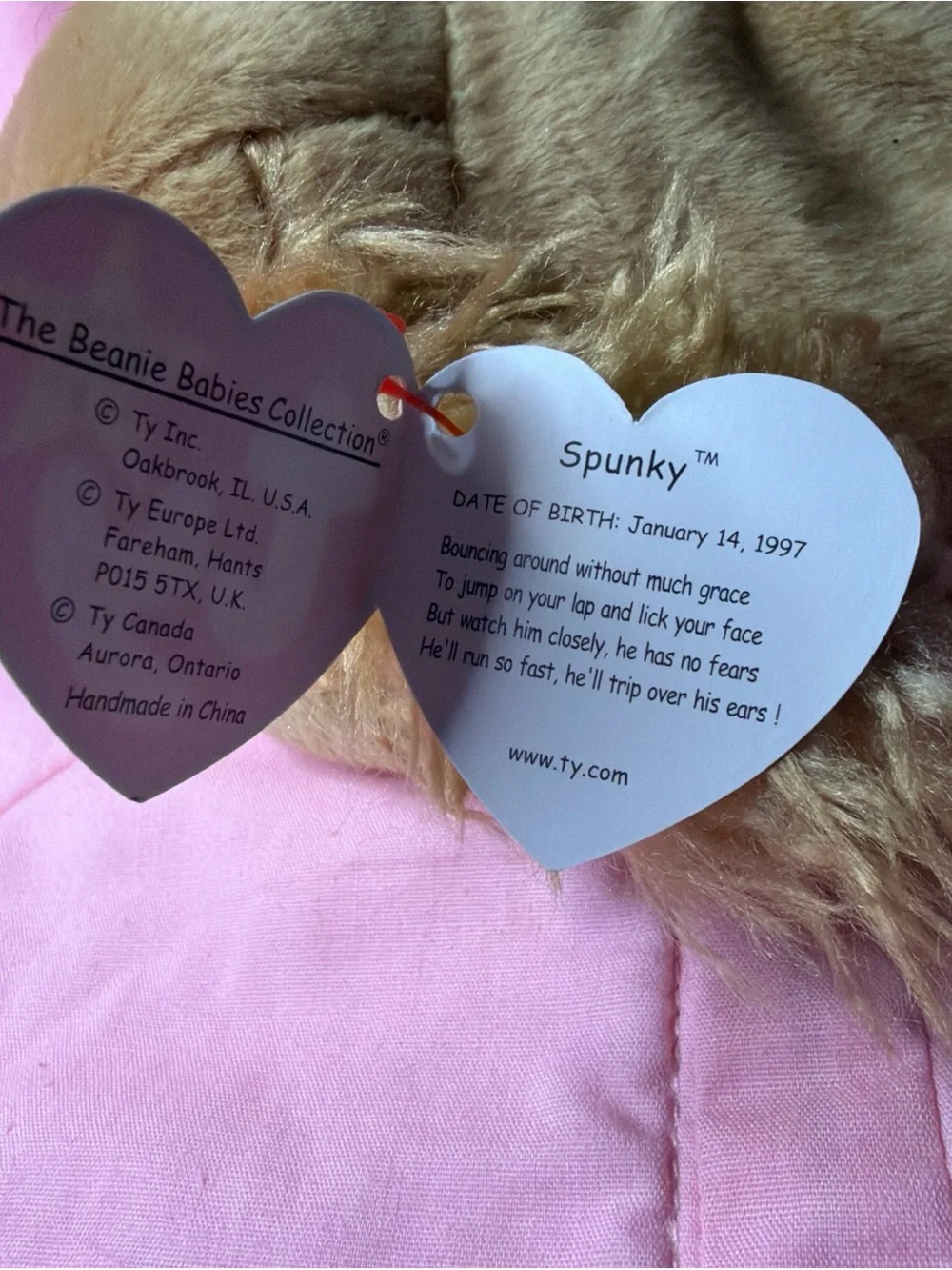 Ty The Beanie Babies Collection Spunky Dog Plush Toy Vintage 1997